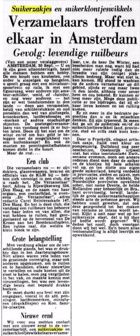 Artikel De Telegraaf 1951 10 01